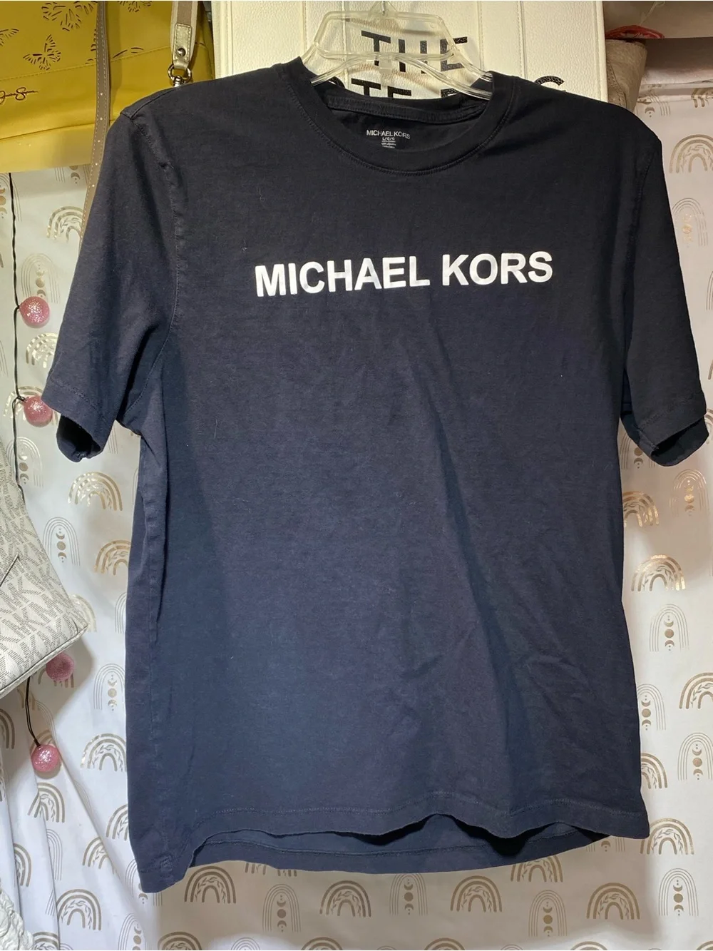 Michael Kors Navy Short Sleeve Logo Tee
